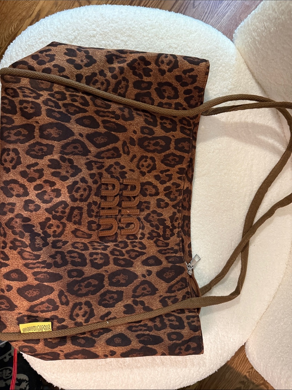 Leopard Print Tote Bag Large Shoulder Bag Brown Animal Print Handbag